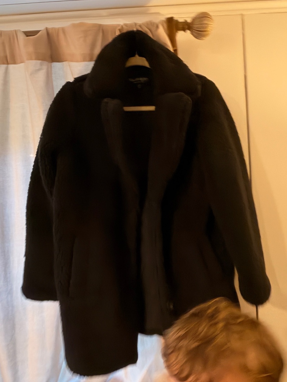Miss Selfridge Black Teddy Jacket Faux Fur Coat